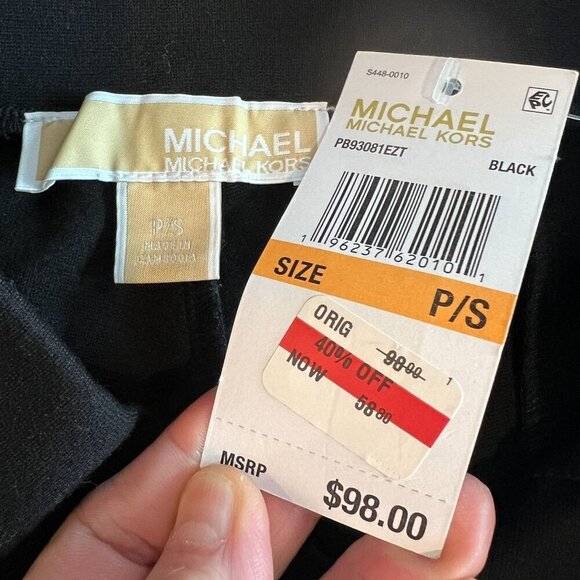Michael Michael Kors Women's Slit-Hem Leggings PETITE SMALL Black - Picture 7 of 10